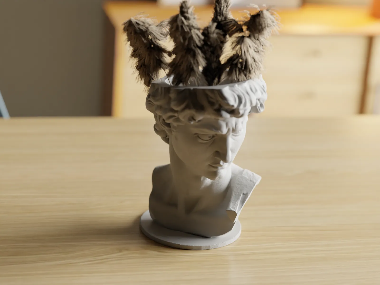 David Bust Planter | Michelangelo Sculpture Vase | 3D Printed Renaissance Art Decor | Elegant Indoor Planter