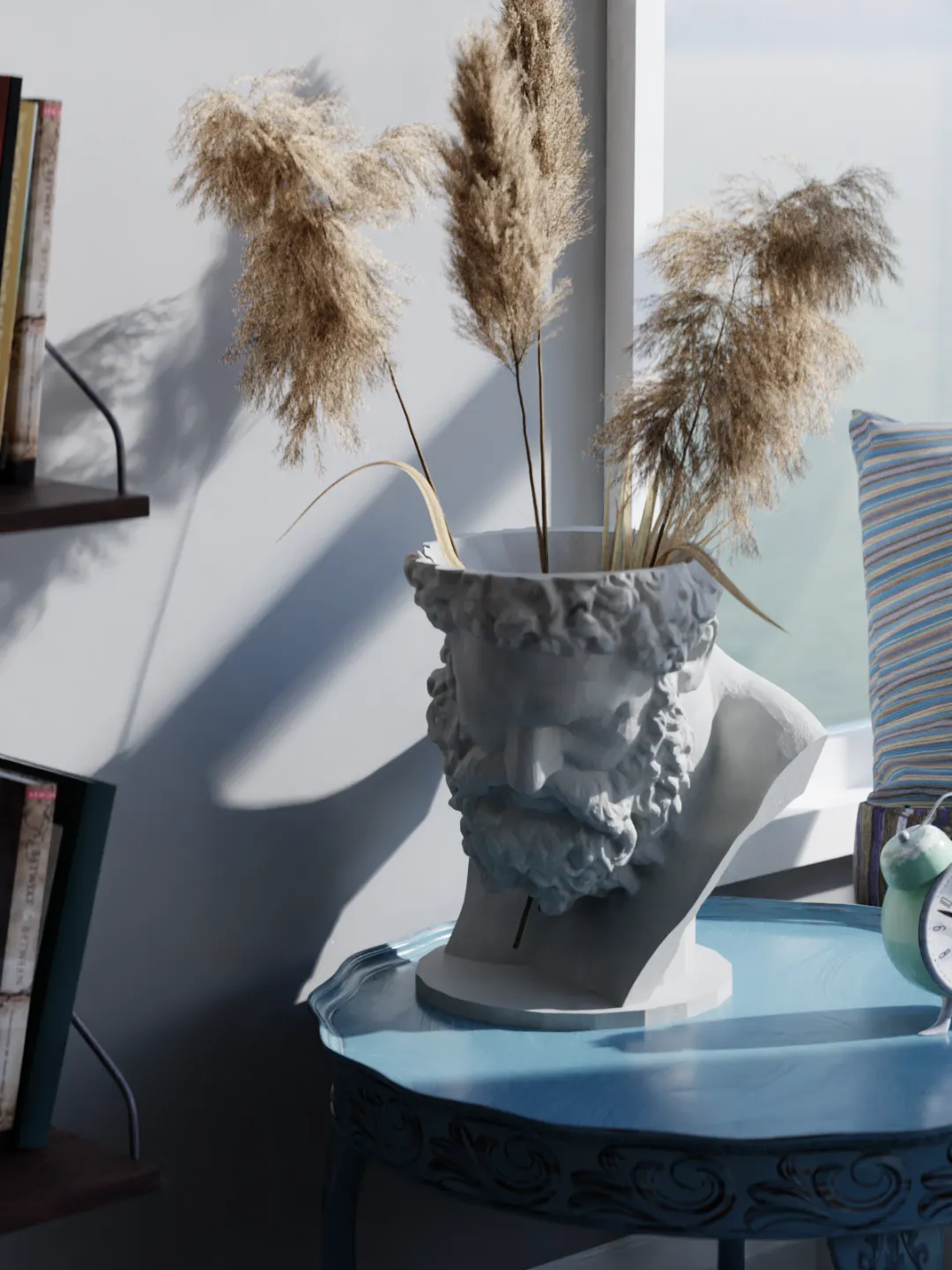 Hercules Bust Planter | Mythology Sculpture Vase | 3D Printed Greek Decor | Power & Elegance