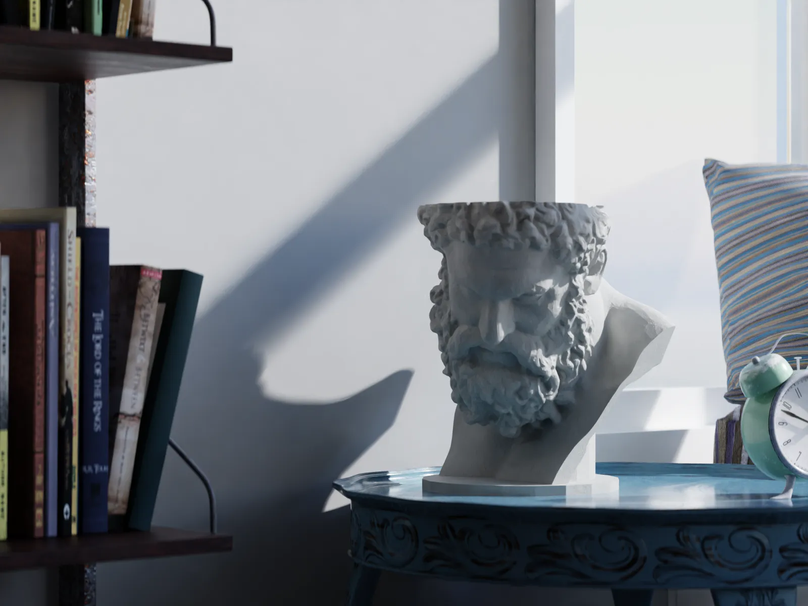 Hercules Bust Planter | Mythology Sculpture Vase | 3D Printed Greek Decor | Power & Elegance