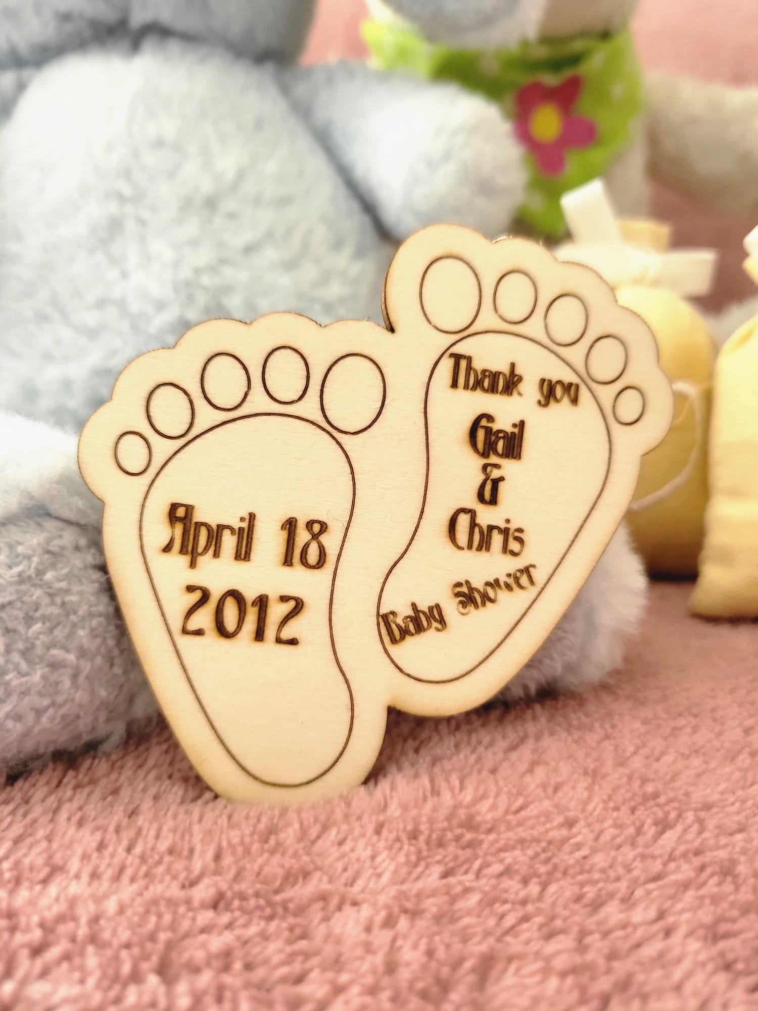 Baby Shower Magnet – Personalized Wooden Pacifier Magnet Custom Wooden Baby Shower Favor Keepsake
