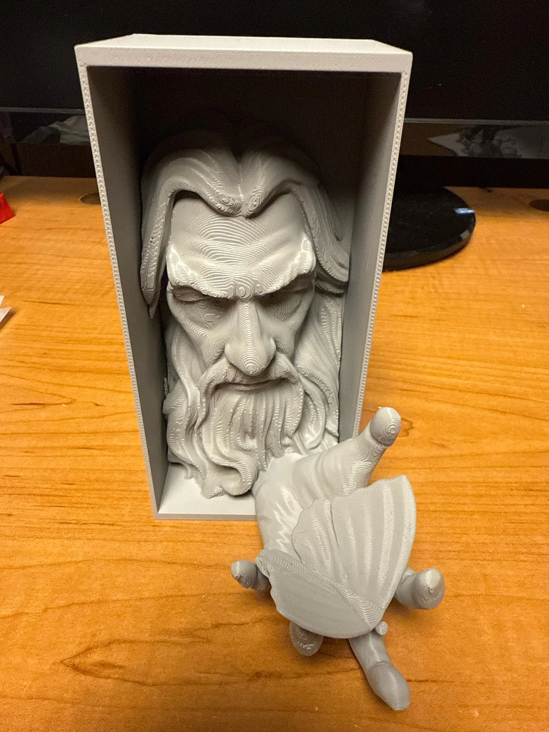 Gandalf Book Nook Insert – 3D Printed Wizard Shelf Decor with Butterfly and Hand – Lord of the Rings Inspired Gift