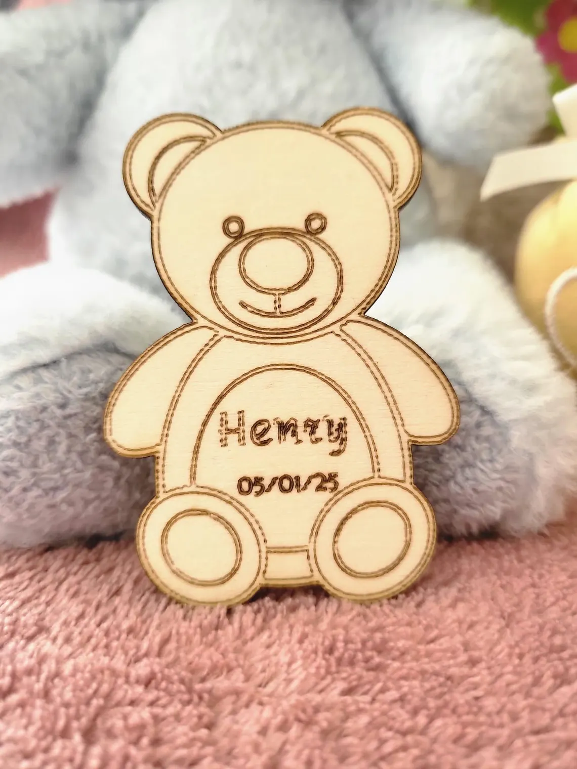 Baby Shower Magnet Personalized – Custom Wooden Baby Carriage Magnet Custom Wooden Baby Shower Favor Keepsake