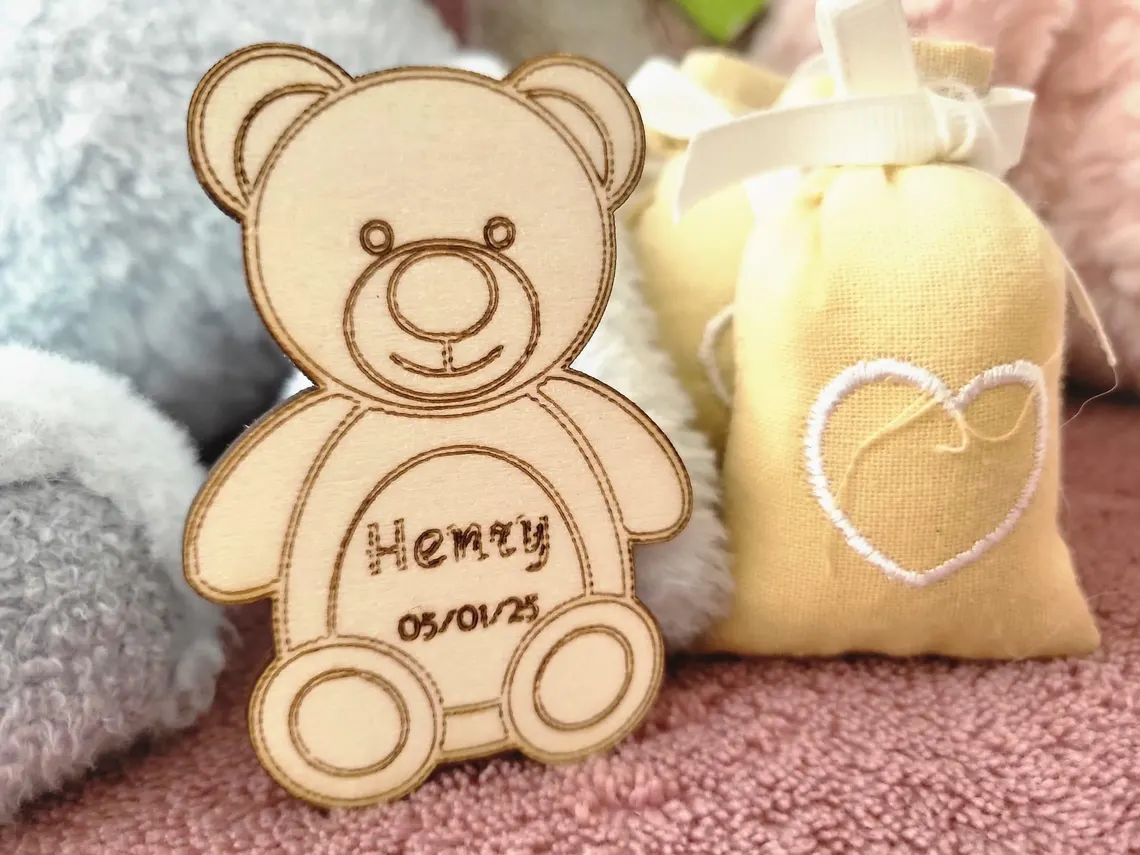 Baby Shower Magnet Personalized – Custom Wooden Baby Carriage Magnet Custom Wooden Baby Shower Favor Keepsake
