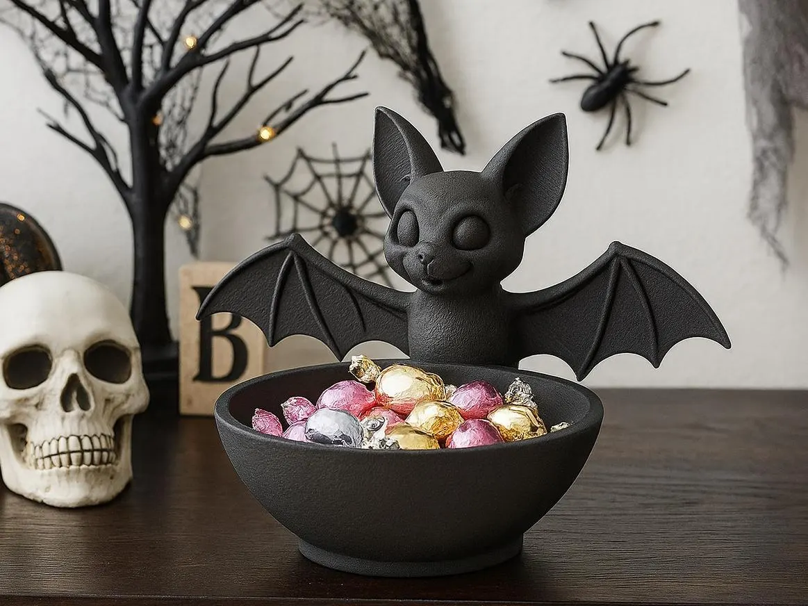 Halloween Bat Candy Bowl – Cute Bat-Shaped Treat Holder for Parties & Home Décor