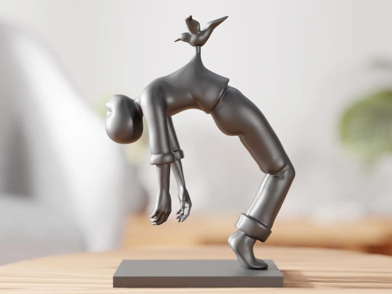 Bird of Burden Sculpture – Surreal Figurative Art | Modern Home Decor