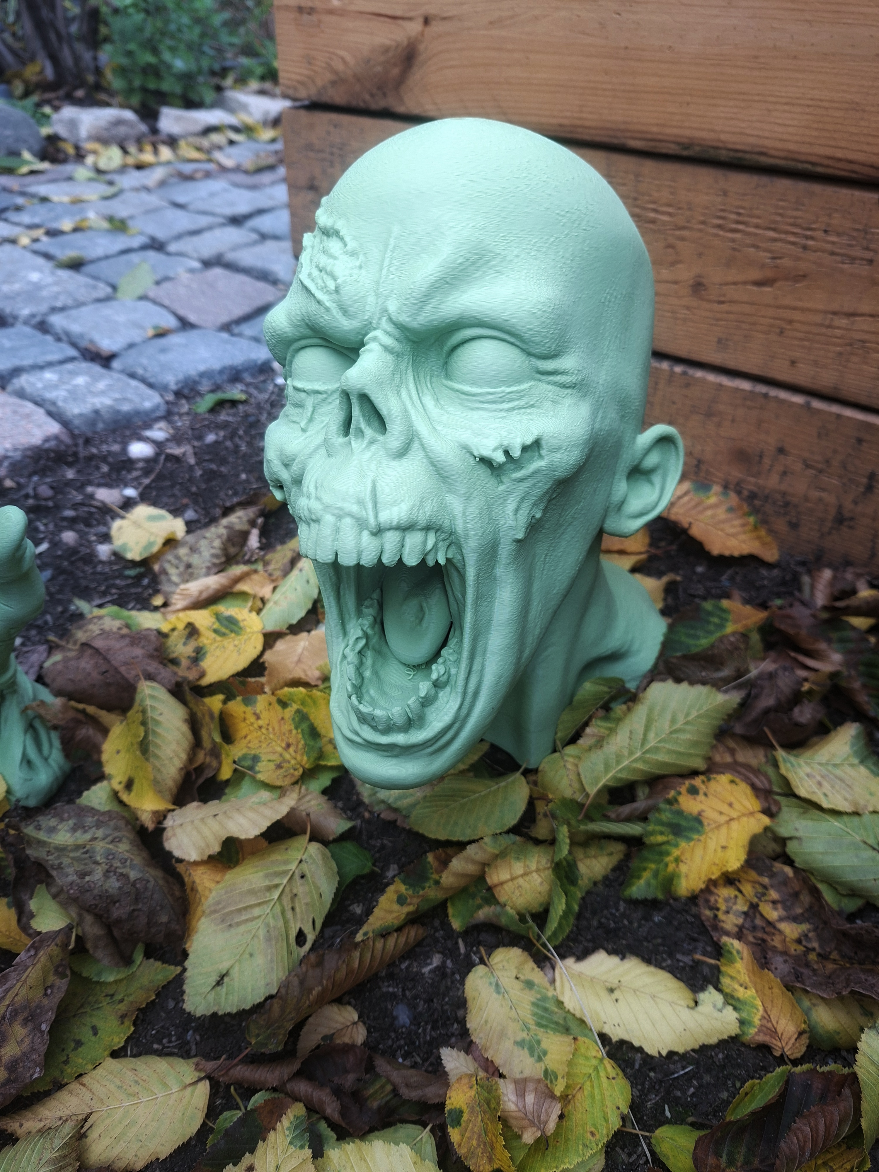 Halloween Zombie Head with hands