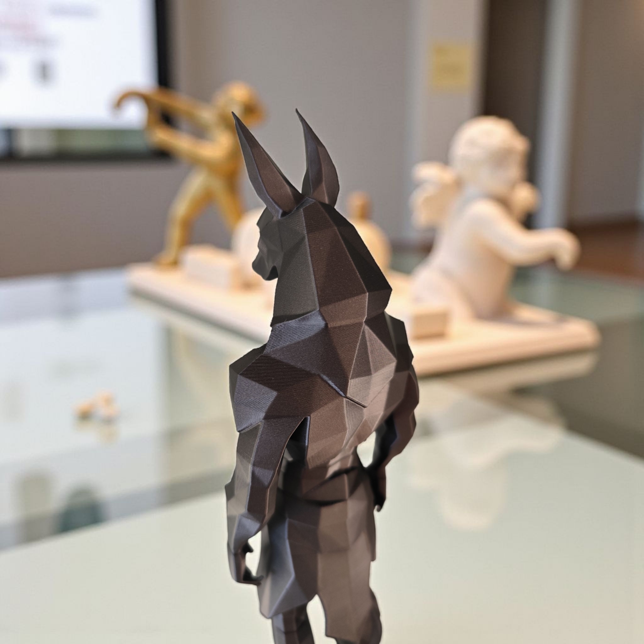 Minimalist Anubis Statue – Surreal Figurative Art | Modern Home Decor