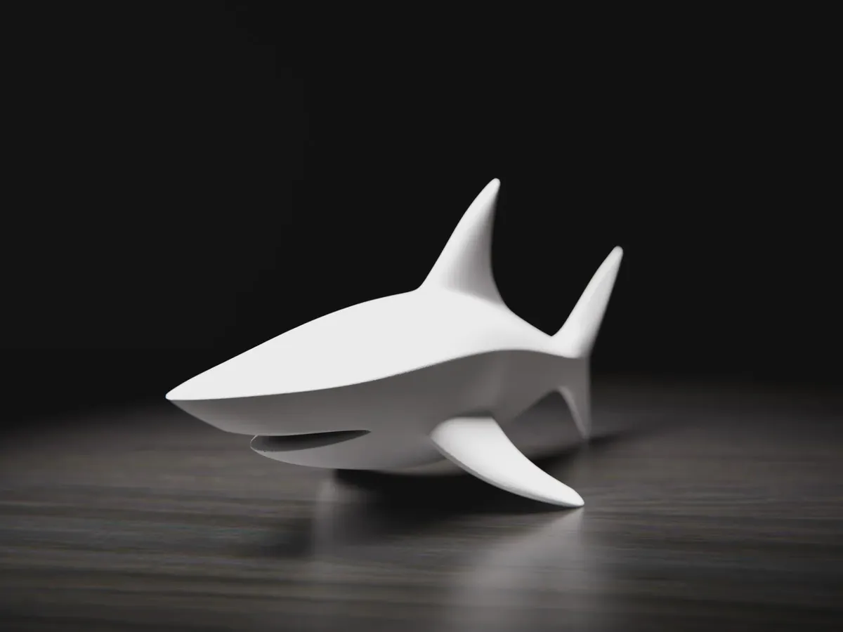 Bold Shark Sculpture – Dynamic 3D Printed Ocean Decor – Modern Minimalist Home Decor