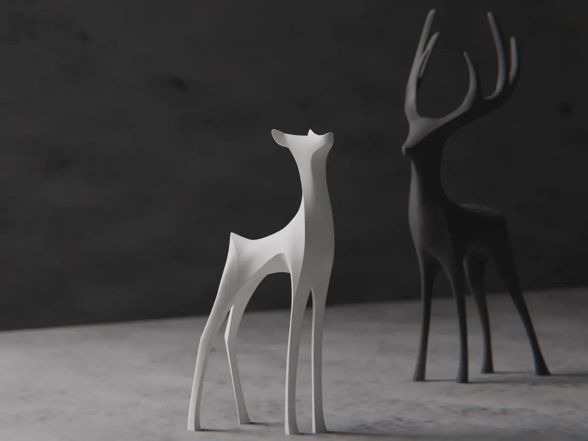 Elegant  Deer Doe Statue – Modern Minimalist Home Decor