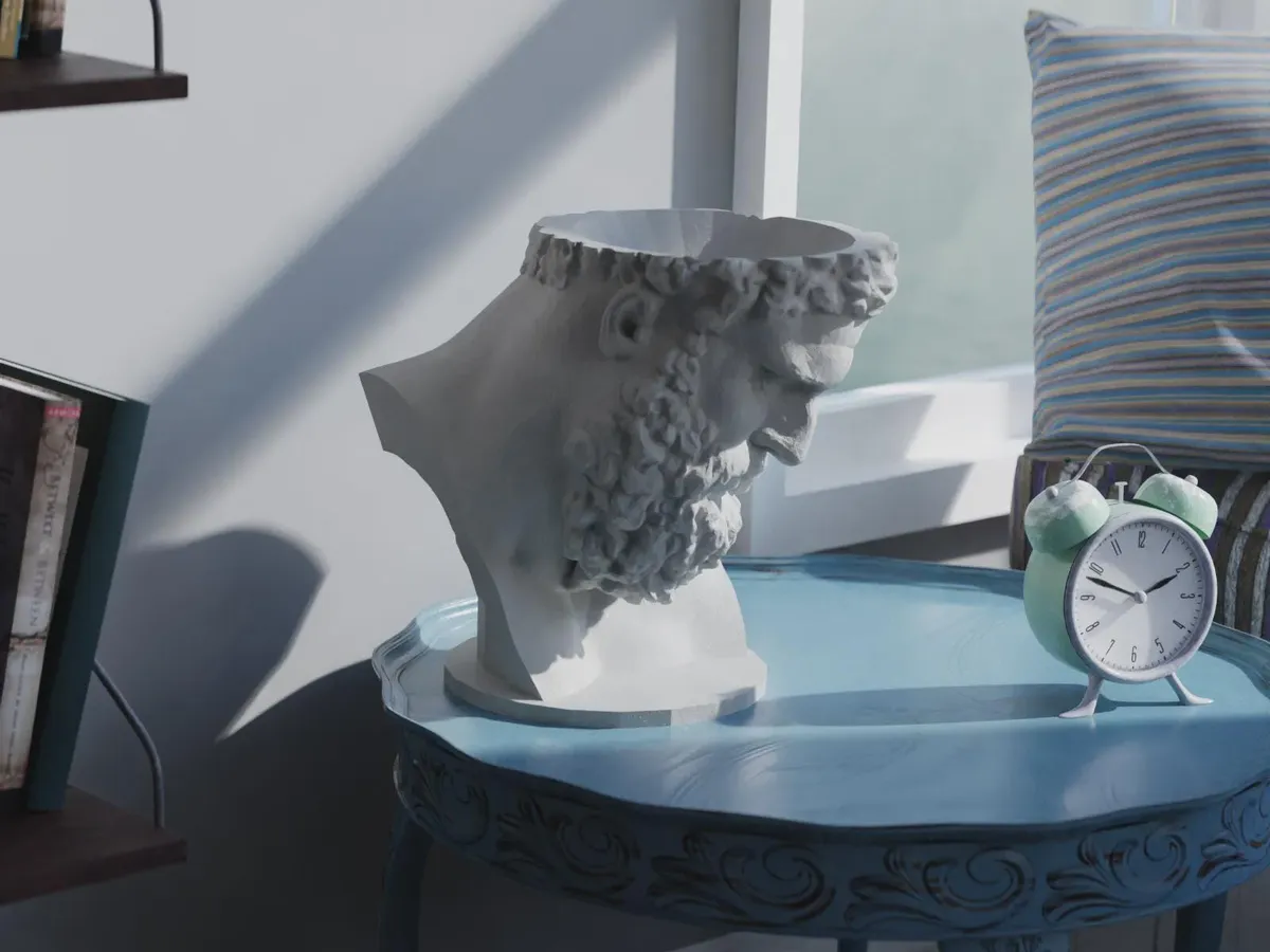 Hercules Bust Planter | Mythology Sculpture Vase | 3D Printed Greek Decor | Power & Elegance