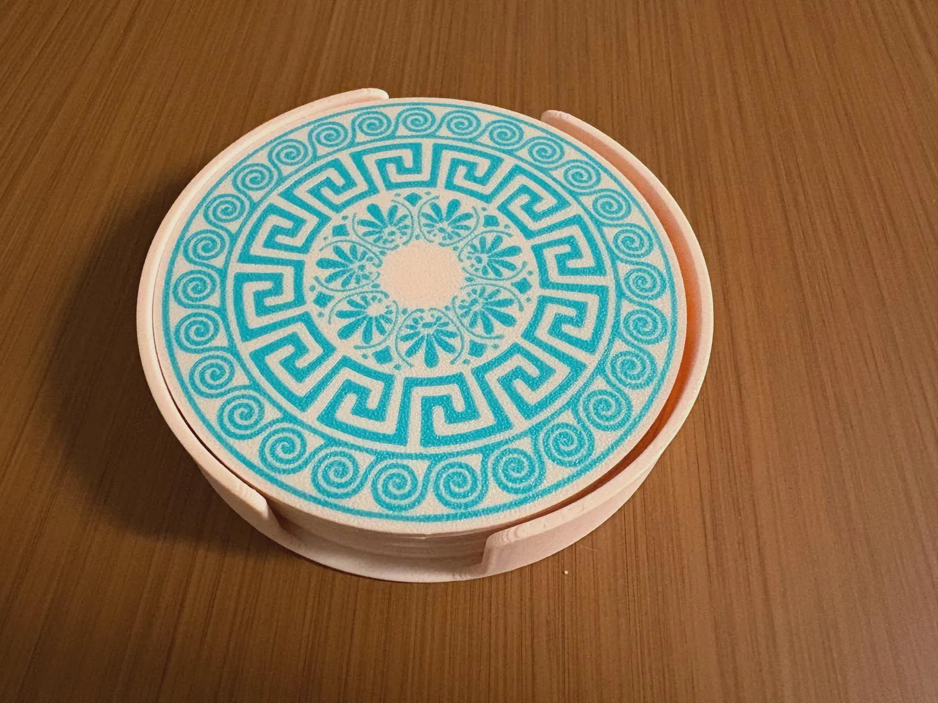 Greek Pattern Coasters – Set of 6 - Drinks & Coffee Cup Coaster